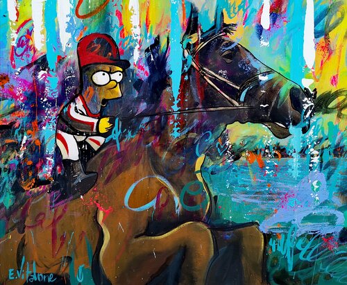 Bart Simpson Crack Jockey di Eddy Vitalone, Pittura in vendita su Singulart