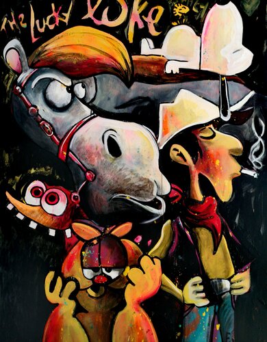 Lucky luke family van Eddy Vitalone, Schilderij te koop op Singulart