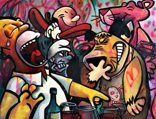 L'apéro van Eddy Vitalone, Schilderij te koop op Singulart