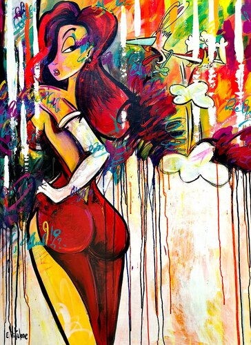 Coup de foudre de Roger Rabbit van Eddy Vitalone, Schilderij te koop op Singulart