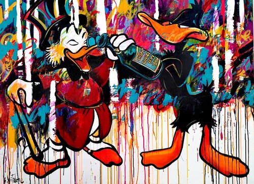 L'apéritif de Picsou et Daffy Duck di Eddy Vitalone, Pittura in vendita su Singulart