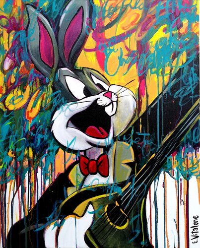 La sérénade de Bugs Bunny van Eddy Vitalone, Schilderij te koop op Singulart