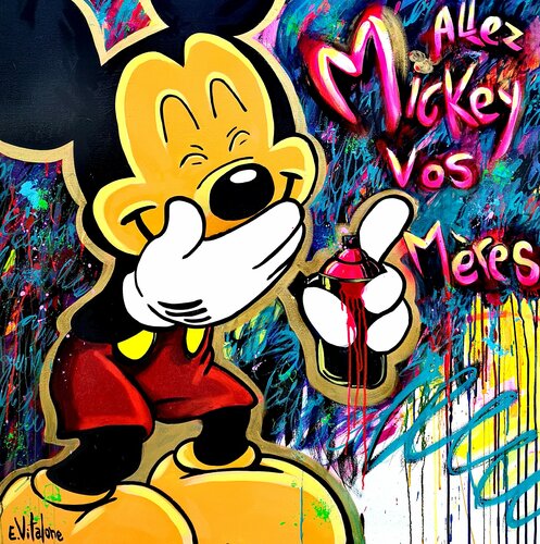 Allez Mickey vos mères van Eddy Vitalone, Schilderij te koop op Singulart