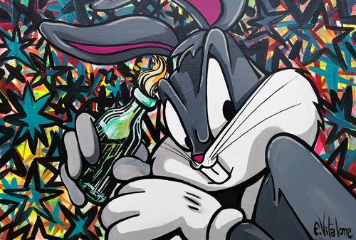 Le cocktail molotov de Bugs Bunny von Eddy Vitalone, Malerei kaufen auf Singulart