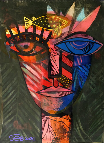 Moa Orisha 1 by Seb, Work on Paper for Sale on Singulart