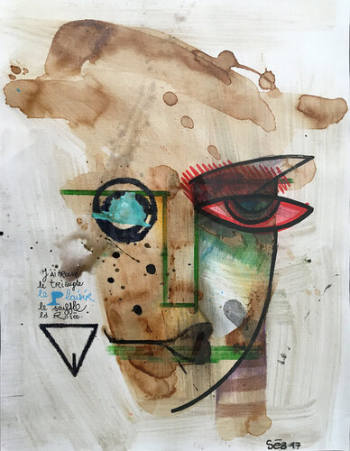 Vénus Kafé triangle par Seb, Œuvre sur papier en vente sur Singulart