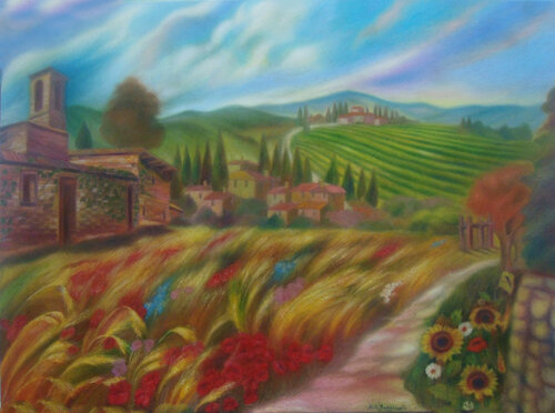 IL PROFUMO DEL CHIANTI par Paola Imposimato, Peinture en vente sur Singulart