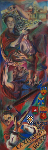 STORIA E BALESTRA IN MAREMMA par Paola Imposimato, Peinture en vente sur Singulart