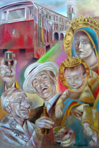 VERSO IL SACRO COLLE par Paola Imposimato, Peinture en vente sur Singulart