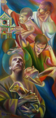 L'ANTICA TRADIZIONE FIORENTINA par Paola Imposimato, Peinture en vente sur Singulart