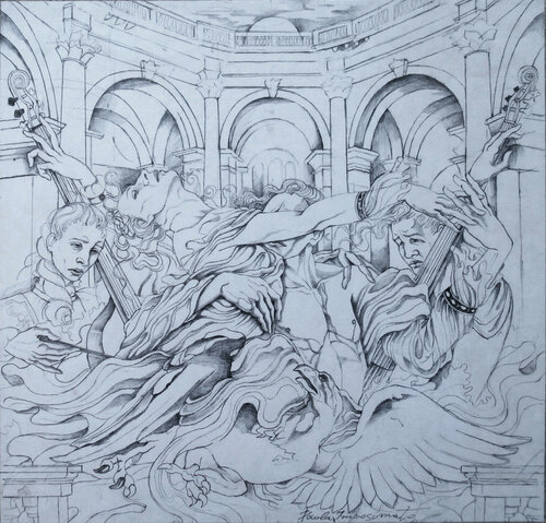 L' UCCELLO DI FUOCO van Paola Imposimato, Tekening te koop op Singulart