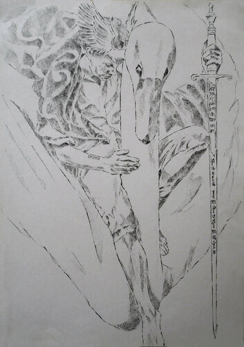 IL CAVALIERE DEL SANTO GRAAL di Paola Imposimato, Disegno in vendita su Singulart