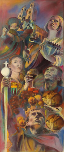 IL GRANDE IMPERATORE E LE ECCELLENZE POPOLARI par Paola Imposimato, Peinture en vente sur Singulart