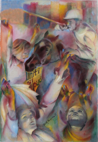 UN TUFFO NELL' ARCOBALENO par Paola Imposimato, Peinture en vente sur Singulart