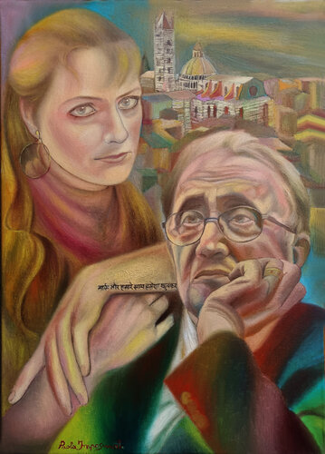 IL CANTASTORIE DI SIENA di Paola Imposimato, Pittura in vendita su Singulart