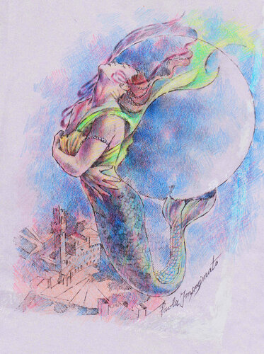 L'INCANTESIMO DELLA LUNA PIENA par Paola Imposimato, Dessin en vente sur Singulart