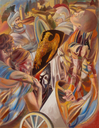 LA RIVOLTA DI BOUDICCA par Paola Imposimato, Peinture en vente sur Singulart