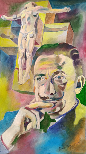 SALVADOR DALì E IL CORPO IPERCUBICO by Paola Imposimato, Painting for Sale on Singulart