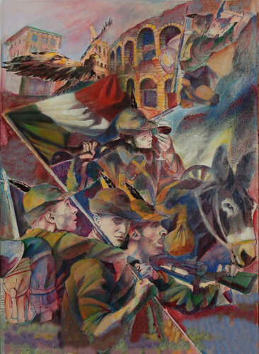 L'ANIMA DEGLI ALPINI par Paola Imposimato, Peinture en vente sur Singulart