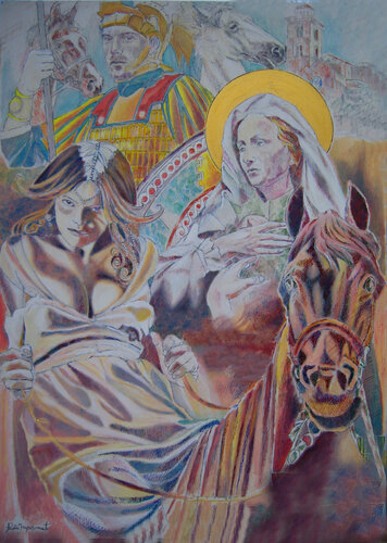 LANCILLOTTO E GINEVRA par Paola Imposimato, Peinture en vente sur Singulart