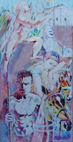 LA LEGGENDA DEL CAVALIERE DEL LAGO par Paola Imposimato, Peinture en vente sur Singulart