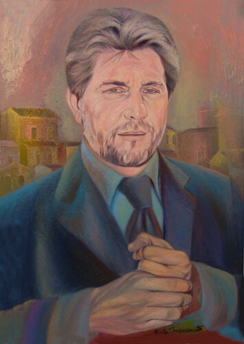 LO SGUARDO DI ENRICO par Paola Imposimato, Peinture en vente sur Singulart