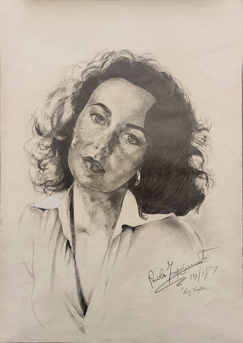 LA DIVA DAGLI OCCHI VIOLA by Paola Imposimato, Drawing for Sale on Singulart