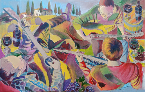 LA SERATA NELLA VIGNA de Paola Imposimato, Pintura a la venta en Singulart