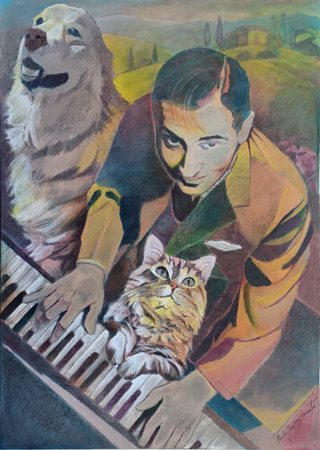 IL PIANO IN CAMPAGNA von Paola Imposimato, Malerei kaufen auf Singulart