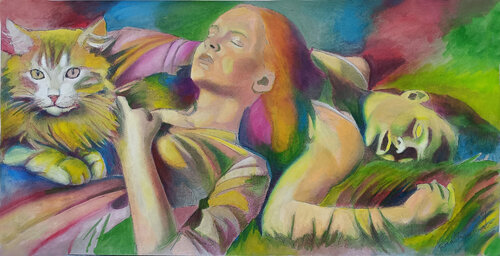 IL RIPOSO DELLE PADRONCINE by Paola Imposimato, Painting for Sale on Singulart