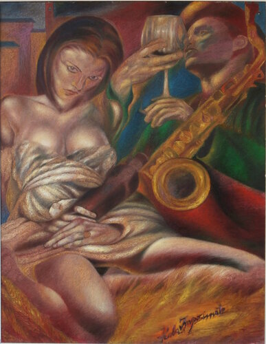 EMOZIONI E SAX by Paola Imposimato, Painting for Sale on Singulart