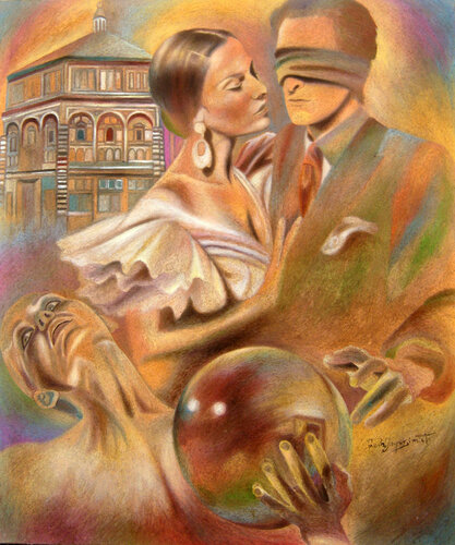 L' INDOVINO di Paola Imposimato, Pittura in vendita su Singulart