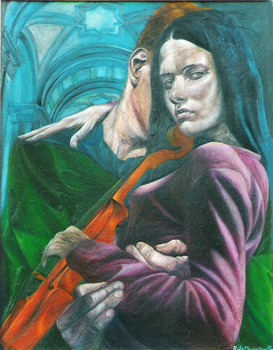 LA VIOLINISTA par Paola Imposimato, Peinture en vente sur Singulart