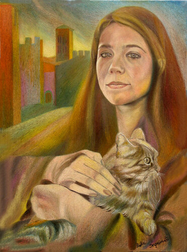 IL GATTO DI ROSSELLA par Paola Imposimato, Peinture en vente sur Singulart