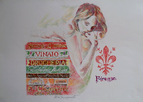 LE VECCHIE INSEGNE di Paola Imposimato, Disegno in vendita su Singulart