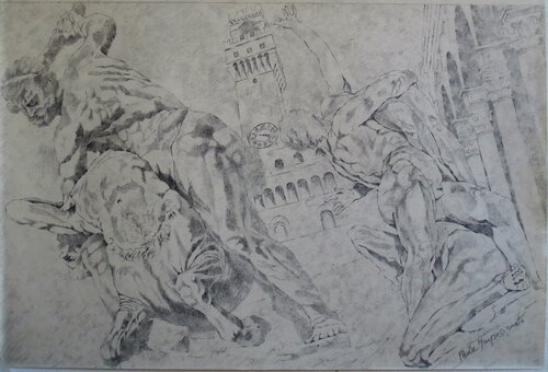 DALLA LOGGIA DEI LANZI by Paola Imposimato, Drawing for Sale on Singulart