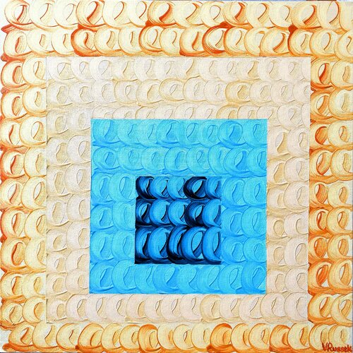 Yellow-Teal van Veronica Russek, Schilderij te koop op Singulart