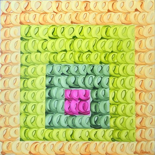 Yellow-Green-Pink von Veronica Russek, Malerei kaufen auf Singulart