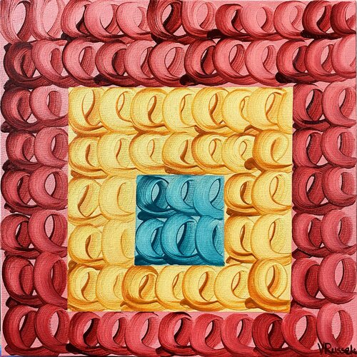 Red-Yellow-Turqiouse van Veronica Russek, Schilderij te koop op Singulart