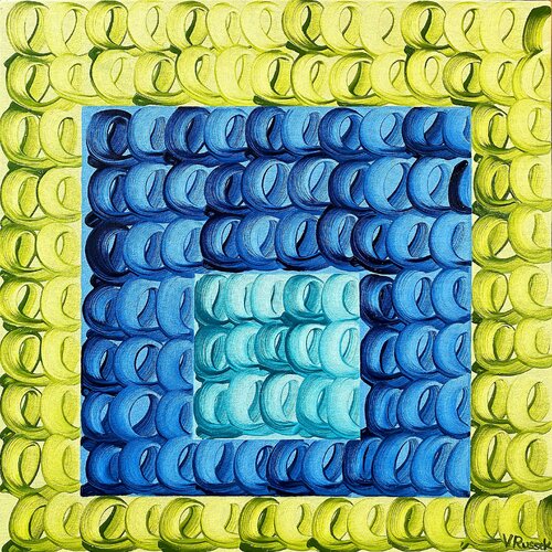 Blue-Turquoise-Green 3 van Veronica Russek, Schilderij te koop op Singulart