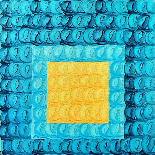 Turquoise-Yellow 1 von Veronica Russek, Malerei kaufen auf Singulart
