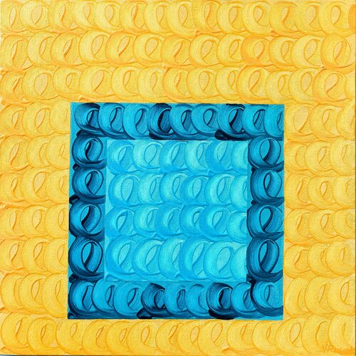 Turquoise-Yellow 3 de Veronica Russek, Pintura a la venta en Singulart