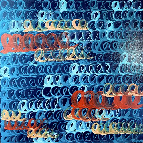 Turquoise and Oxide von Veronica Russek, Malerei kaufen auf Singulart