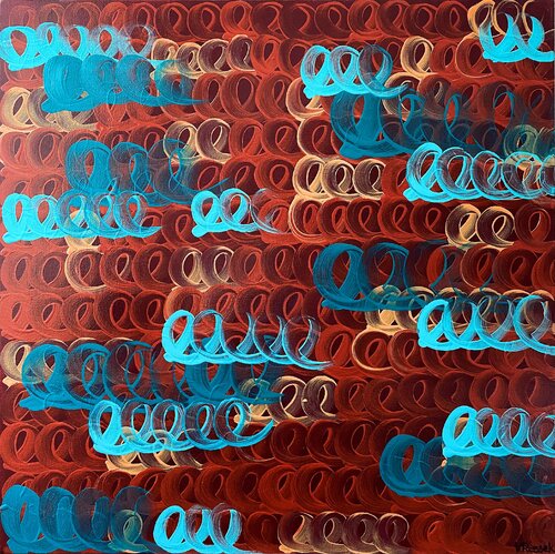 Oxide and Turquoise van Veronica Russek, Schilderij te koop op Singulart