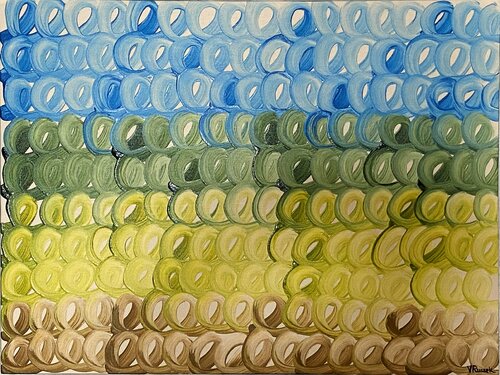 Highway Landscape From a Moving Vehicle par Veronica Russek, Peinture en vente sur Singulart