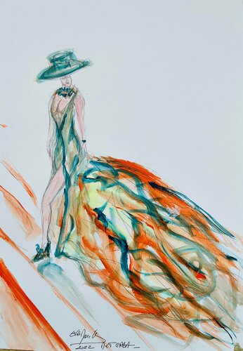 MET GALA 2022 LADY GAGA   2 von Eva Marc'h, Zeichnungen kaufen auf Singulart