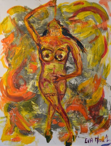 FREEDOM  WOMAN GOLD van Eva Marc'h, Schilderij te koop op Singulart