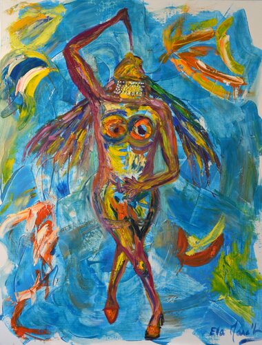 FREEDOM WOMAN BIRD von Eva Marc'h, Malerei kaufen auf Singulart