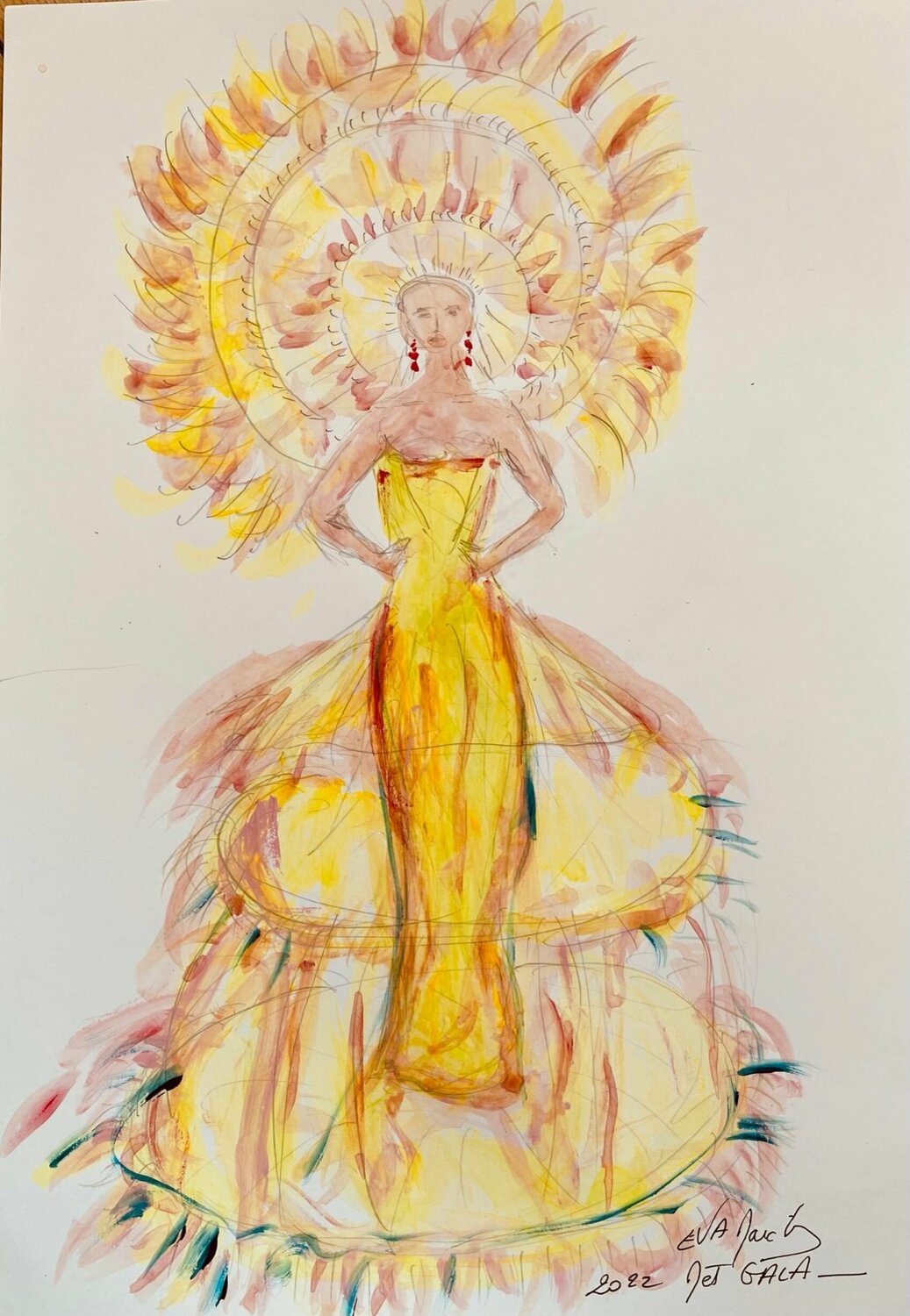 MET GALA 2022  DESSIN 5 Eva Marc'h