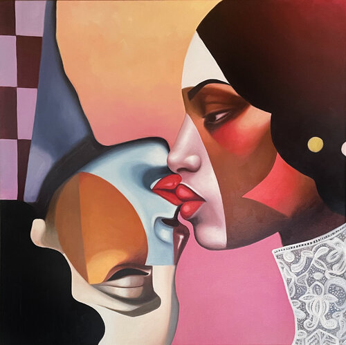 The Square Kiss von Tanja Hirschfeld, Malerei kaufen auf Singulart